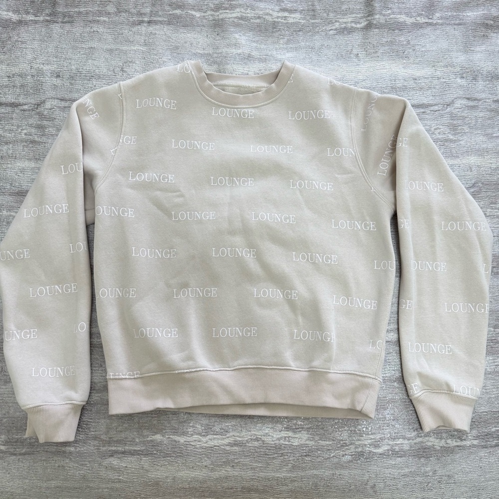 Lounge Beige Fleece Sweater, Size XS
